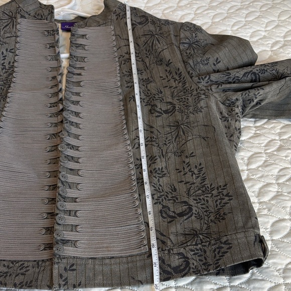 Hunt Club Vintage Women's Floral Open -Face Jacket with Cord Embellishment XL - Picture 8 of 11